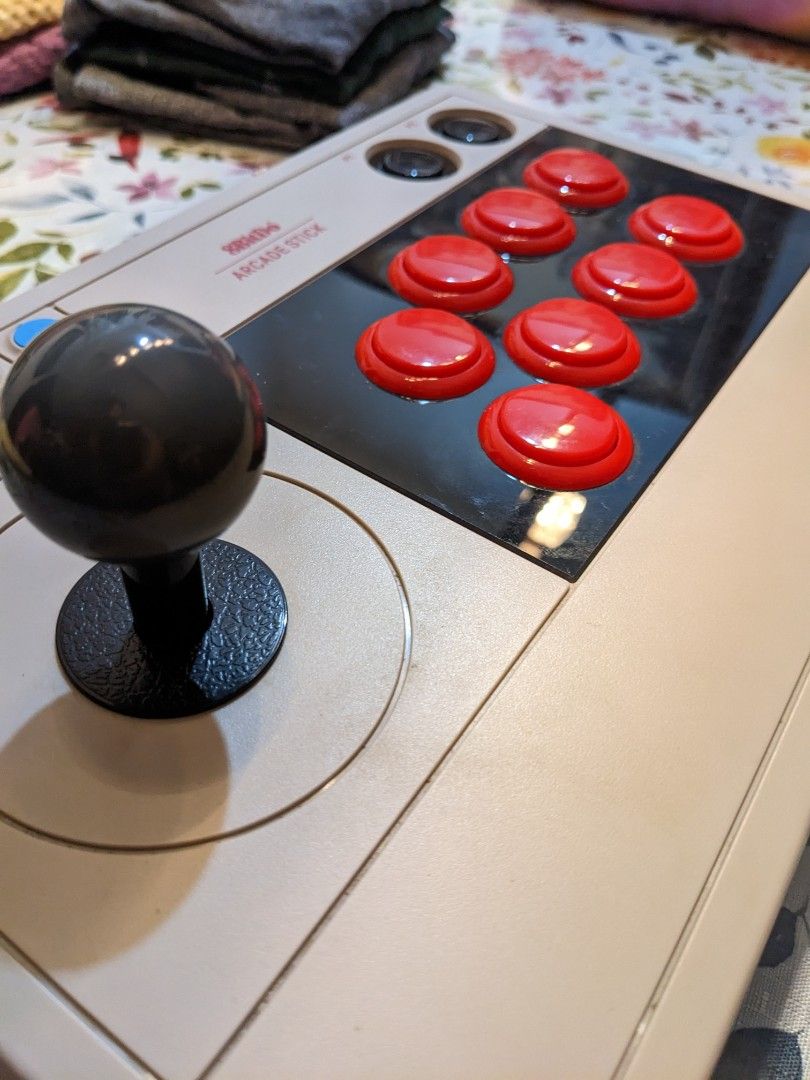Modded 8bitdo arcade stick (Sanwa JLF) (Category: Controllers) located in Marikina City. Submitted by tenshin101 (Listing ID 1346210515, Image 1). Description: modded my 8bitdo lever and replaced it with Sanwa JLF and switched the square gate to an octagonal. still in good condition with box MOP :Gcash delivery via lala move or grab ( shipping fee shouldered by the buyer).