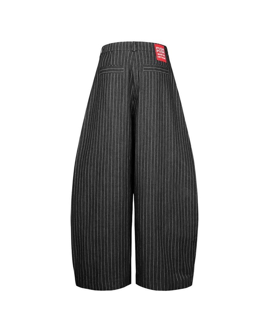 Push Push Stripes Pants Black, Men's Fashion, Bottoms