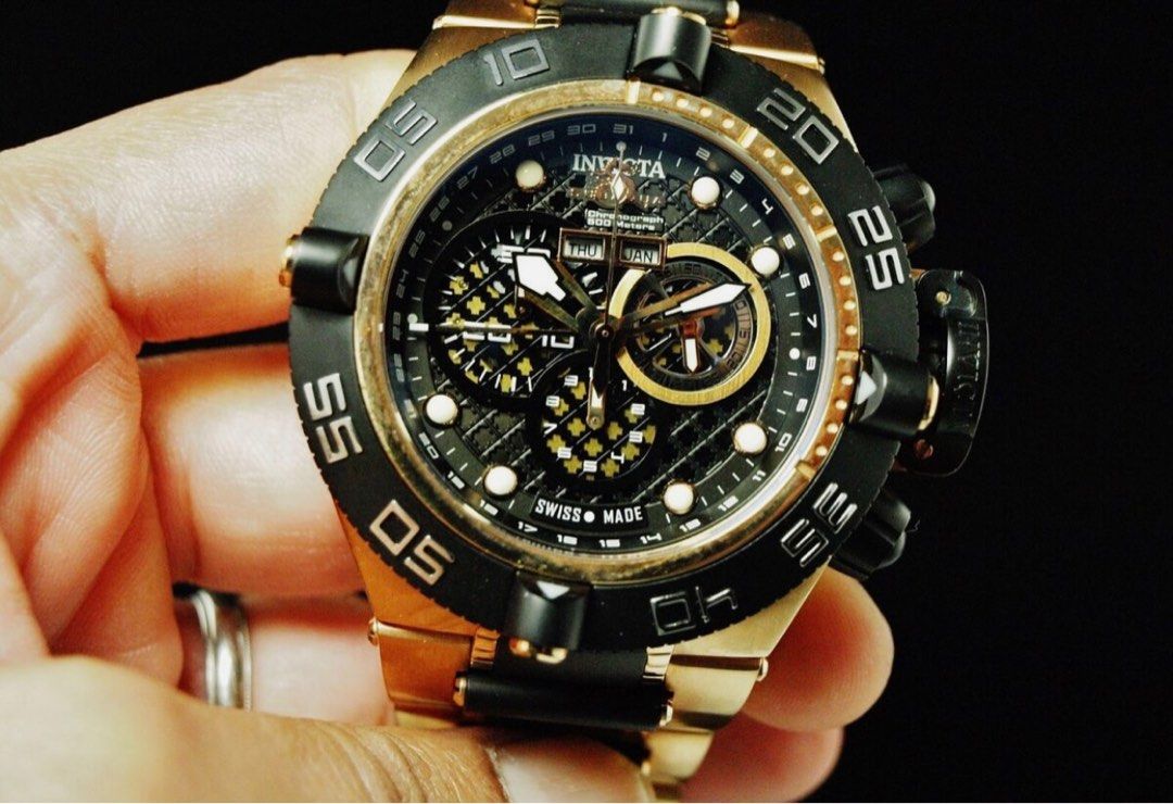 RARE Invicta Men Subaqua Noma IV Master Calendar 5040F Swiss Made Gold