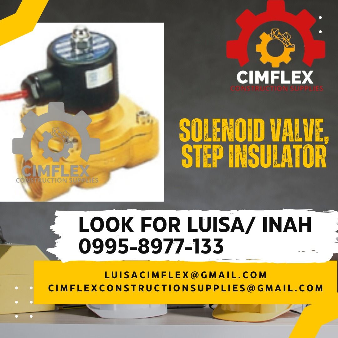 Solenoid Valve, Step Insulator (Category: Construction Tools & Equipment) located in Caloocan City. Submitted by luisacimfl72432 (Listing ID 1346110186, Image 1). Description: Solenoid Valve, Step Insulator glbe- ( 0995-897-7133 ) cimflex construction supplies.