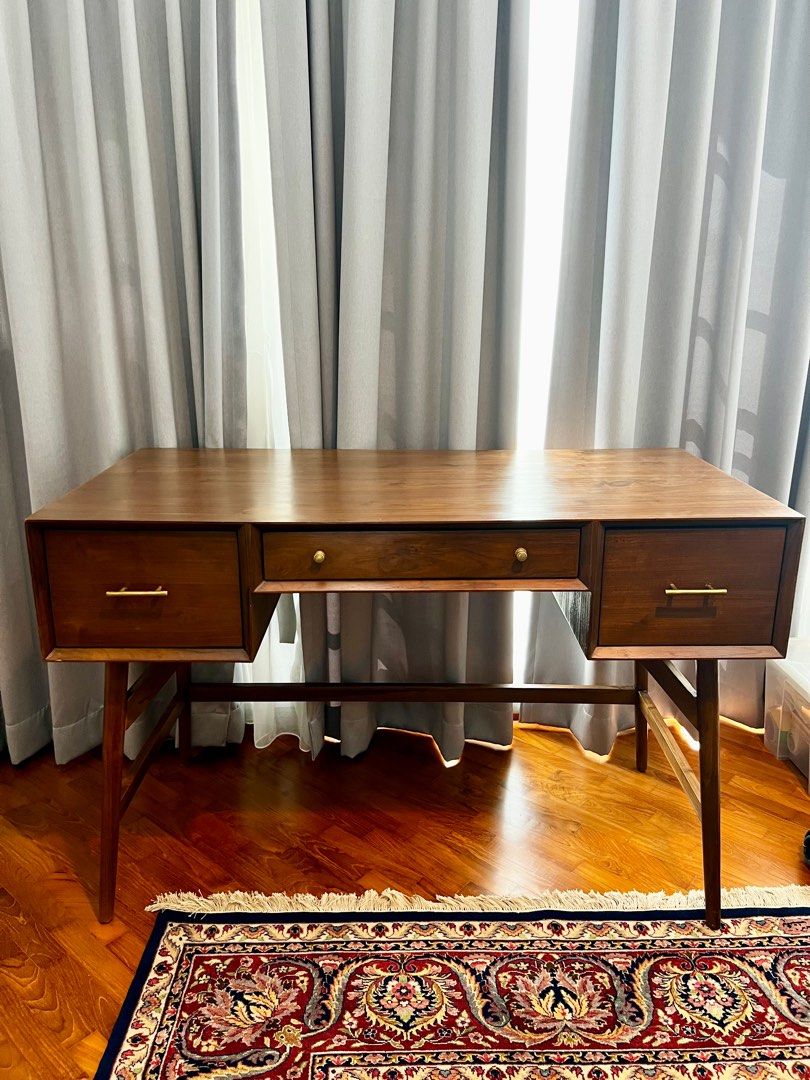 Study table - Rooma (Category: Tables & Sets) located in Singapore. Submitted by kat1511 (Listing ID 1346134366, Image 1). Description: Letting go our beloved study table from Rooma. This was customized and dimensions are 120cm x 60cm x 78cm. It’s in great condition as we had used a protective surface cover. Self collect from Sixth Avenue or I can help to arrange for delivery at buyers cost..