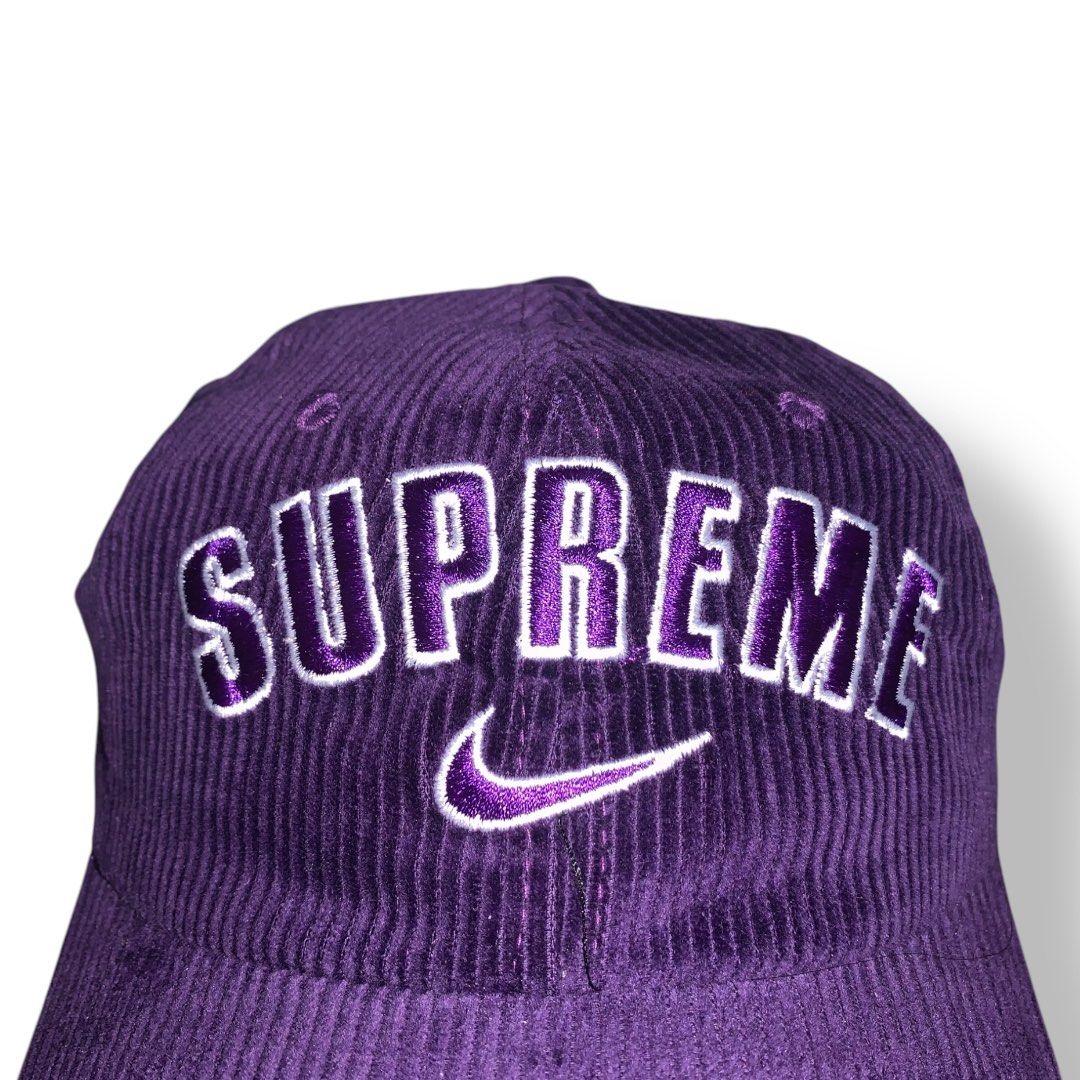 Supreme Nike Arc Corduroy 6 Panel purple (Category: Caps & Hats) located in Cebu City. Submitted by peakstuffs (Listing ID 1346208955, Image 2). Description: Supreme Nike Arc Corduroy 6 Panel purple OSFA (One Size Fits All) Condition: Excellent Brand New Condition Color rate: 10/10 Issue: None.