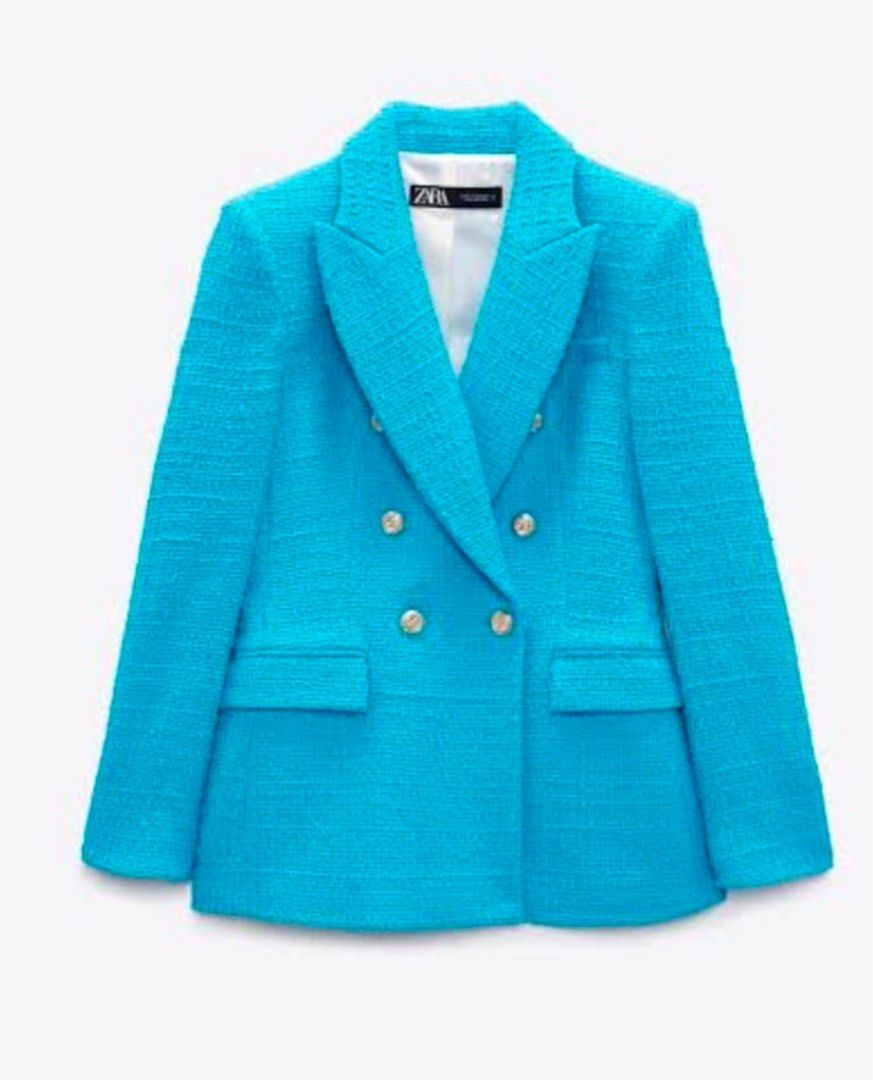 Zara Textured/Tweed Blazer (Category: Coats, Jackets and Outerwear) located in Quezon City. Submitted by chamibee (Listing ID 1346245845, Image 2). Description: Original price: 4,295 Used once.