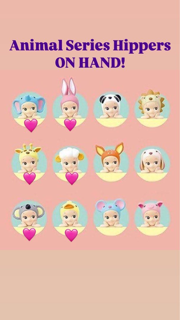 ANIMAL HIPPERS SONNY ANGEL (Category: Designer & Blind Box Toys) located in Manila. Submitted by nicabeatrix (Listing ID 1346336319, Image 2). Description: price ranges 600-700.