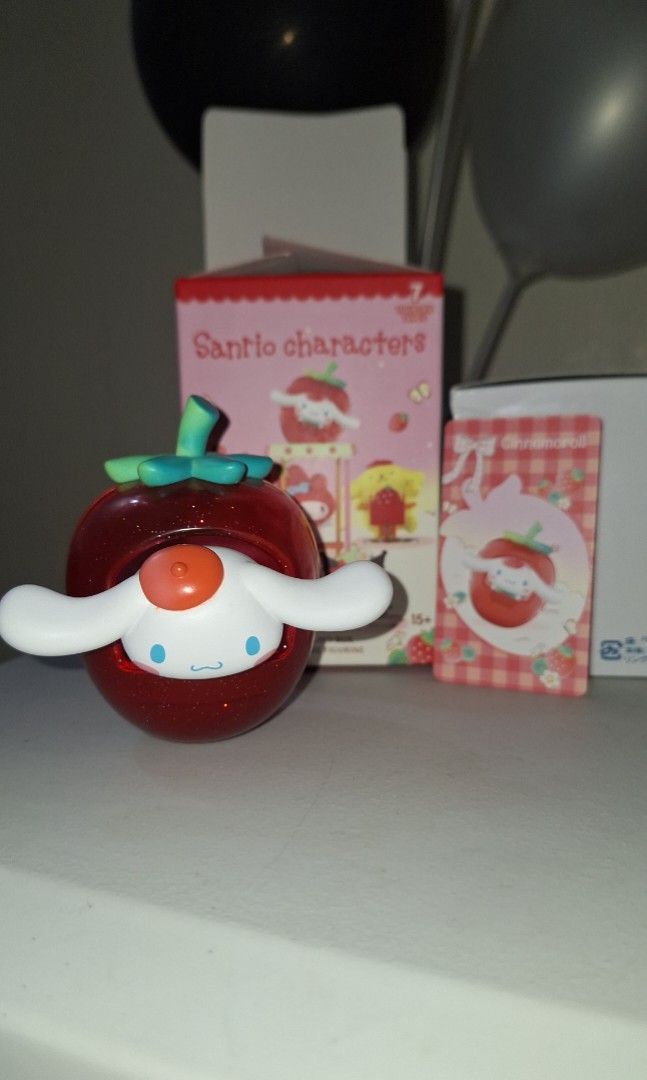 CINNAMOROLL Sanrio Strawberry blind box (Category: Designer & Blind Box Toys) located in Caloocan City. Submitted by endreyep (Listing ID 1346471793, Image 2). Description: CINNAMOROLL Sanrio Strawberry blind box from Miniso SRP is 499 (i think 🤣) Complete inclusions, like new. In-open ko lang then stored. WITH FREE Cinnamoroll figure from a blind capsule. Rsf: The box was heavy, I thought it was the Twins, I want the twins 😭.