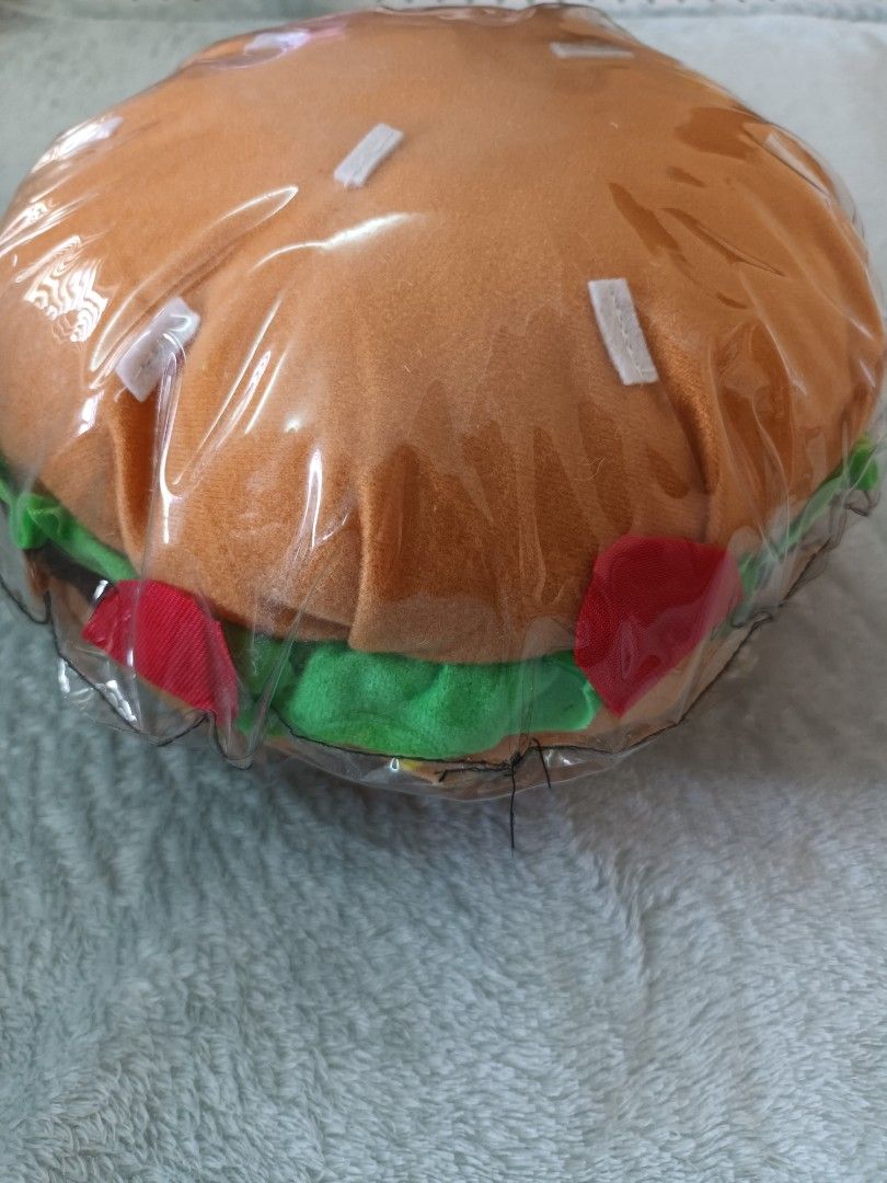 Hamburger Stuffed Plush Toy (Category: Plushies & Soft Toys) located in Quezon City. Submitted by limsys08 (Listing ID 1346334100, Image 2). Description: Sealed rare burger plushie. Bought from US. Very ideal as a gift to any burger fan. Rfs: Extra.