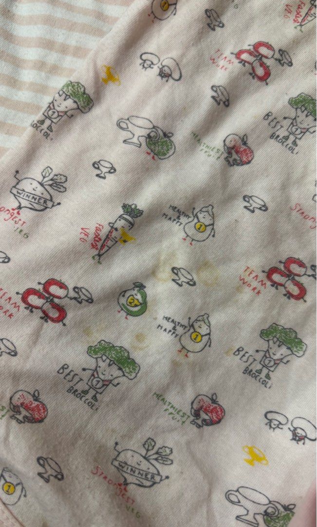 Hush Hush Onesie 6-9 months (Category: Babies & Kids Fashion) located in Rizal. Submitted by milotee (Listing ID 1346301761, Image 3). Description: SIZE: Fits 6-9 months WITH FLAWS (please check the images) I used to put mosquito patches but the adhesive left some marks at the back. There are also stains which I think can be removed when washed. RFS: Decluttering Location: Binangonan, Rizal.