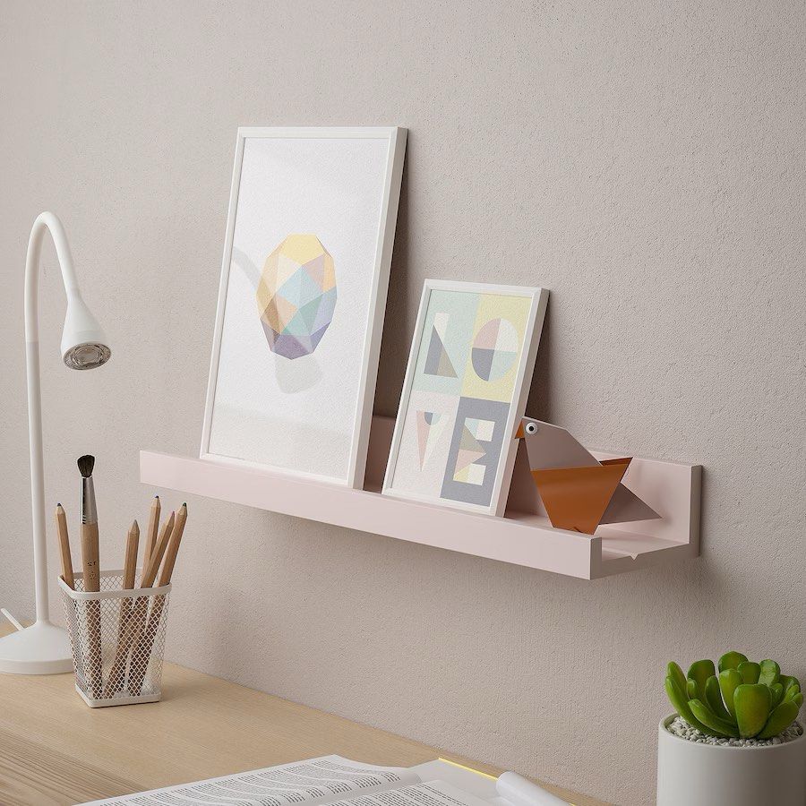Ikea Mosslanda Picture Ledge Soft Pink Pastel Rak Shelf Shelves Wall ...