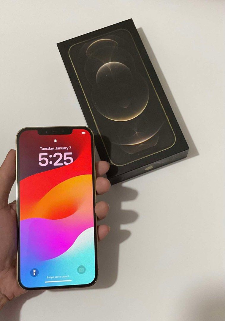 Iphone 12 Pro Max Gold (Category: iPhone 12 Series) located in Makati City. Submitted by ashlikeit (Listing ID 1346372688, Image 1). Description: IPHONE 12 Pro Max Gold Specifications: ✅ IOS 18.2 ✅ Face ID ✅ Truetone ✅ 78% Battery Health ✅ 128gb Storage ✅ Factory Unlocked ✅ No history of repair ✅ No dents and scratches Inclusions: ✅ Original box ✅ Lightning Cable 🏷️: 24k (Still negotiable!!) Meetup around Makati, Manila or Mandaluyong .