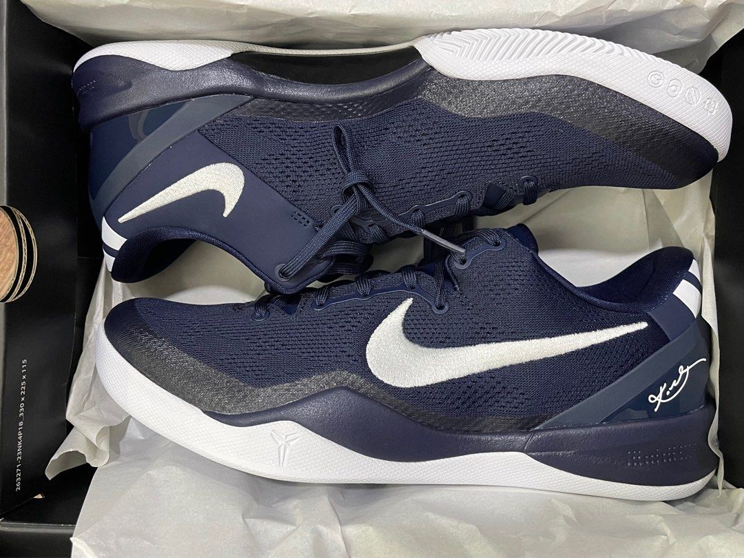 KOBE 8 Protro College Navy (Category: Sneakers) located in Quezon City. Submitted by ramdomthings_ (Listing ID 1346429501, Image 1). Description: KOBE 8 PROTRO COLLEGE NAVY 7490 only‼️ STEAL size 12 Us mens used 3x! bagong bago at inalagaan with box and receipt ps: if 11 ka sa basketball kasya to lalo na pag double socks snug fit .