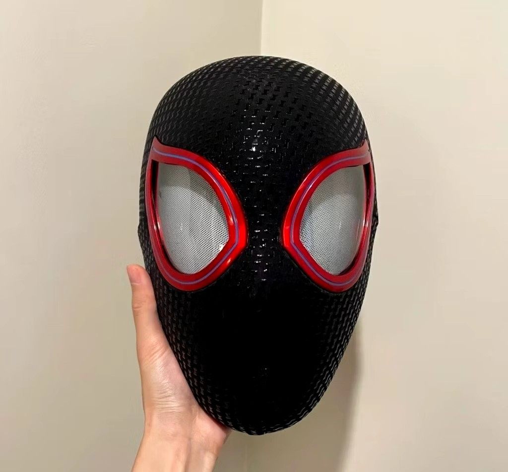 Miles Morales 3D Webline Blinking Toy Mask With Remote (Category: Western Merchandise) located in Caloocan City. Submitted by guitarsandcosplayph (Listing ID 1346310402, Image 1). Description: Miles Morales LED Blinking Mask Toy Cosplay Price 4̶5̶0̶0̶ Sale Price 3k Brand New Spider Studio With Box Wearable One Size Fits All Pang Display with Ring Remote RED AND WHITE LED ON AND OFF #milesmoralescosplay #milesmoralesblinkingmask.