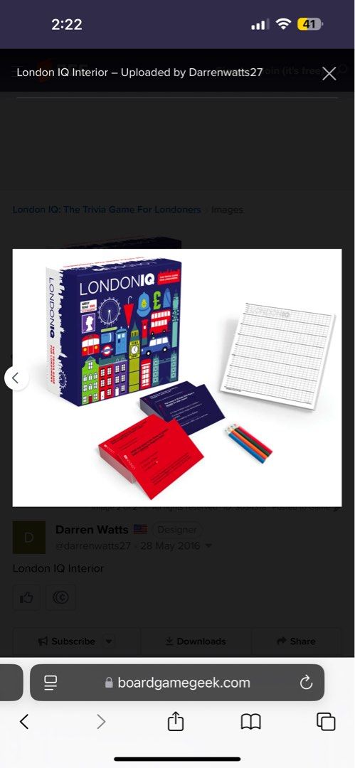 NEW in sealed Box London IQ: The Trivia Game For Londoners (2014) (Category: Board Games & Cards) located in Miranda. Submitted by abbie.corner (Listing ID 1346328154, Image 1). Description: Suitable Age: 14+ Number of Players: 2+ Condition: new in seal Including 200 cards (400 questions), score pad, 4 coloured pencils This one-of-a-kind game offers diehard Londoners the chance to prove their insider status while exploring the city in a whole new