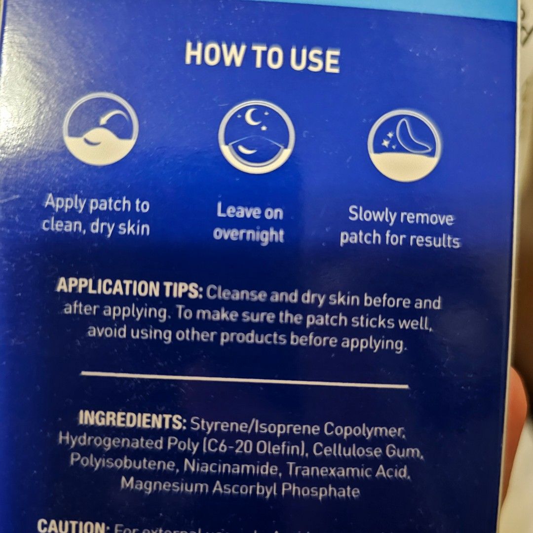 Panoxyl PM blemish brightening patch (Category: Face Care) located in Manila. Submitted by chocomoose (Listing ID 1346329732, Image 3). Description: 8patches left sealed the other patches are used up.