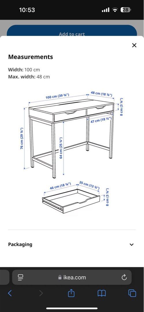 Study/Working Table (Category: Tables & Sets) located in Singapore. Submitted by civicger (Listing ID 1346312747, Image 2). Description: Ikea Study Table. Good condition. Self Collect at Fernvale Lane.