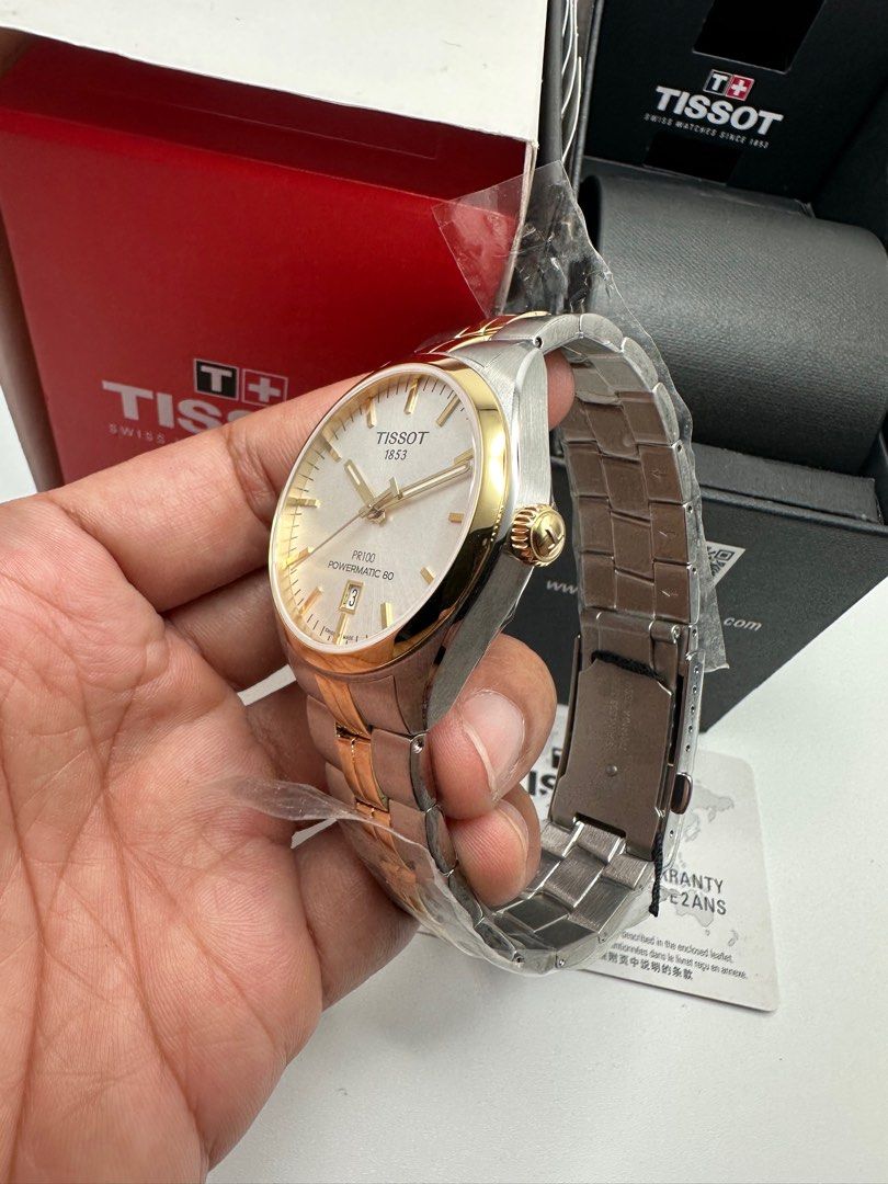 Tissot Powermatic 80 PR100 Classic Two Tone Gold Silver Automatic (Category: Luxury Watches) located in Manila. Submitted by rj_authenticwatchesandmore (Listing ID 1333199773, Image 3). Description: ‼️Tissot PR100 Powermatic 80 Two Tone Gold Silver‼️ ✅Brand New ✅Inclusion: Unit, Inner and Outer box, Manual, Warranty card Model: PR100 T101.407.22.031 Case size: 39mm Movement: Automatic 80hrs reserve Manila area meetups or shipping.