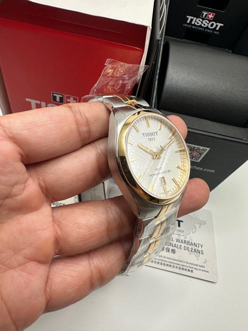 Tissot Powermatic 80 PR100 Classic Two Tone Gold Silver Automatic (Category: Luxury Watches) located in Manila. Submitted by rj_authenticwatchesandmore (Listing ID 1333199773, Image 2). Description: ‼️Tissot PR100 Powermatic 80 Two Tone Gold Silver‼️ ✅Brand New ✅Inclusion: Unit, Inner and Outer box, Manual, Warranty card Model: PR100 T101.407.22.031 Case size: 39mm Movement: Automatic 80hrs reserve Manila area meetups or shipping.