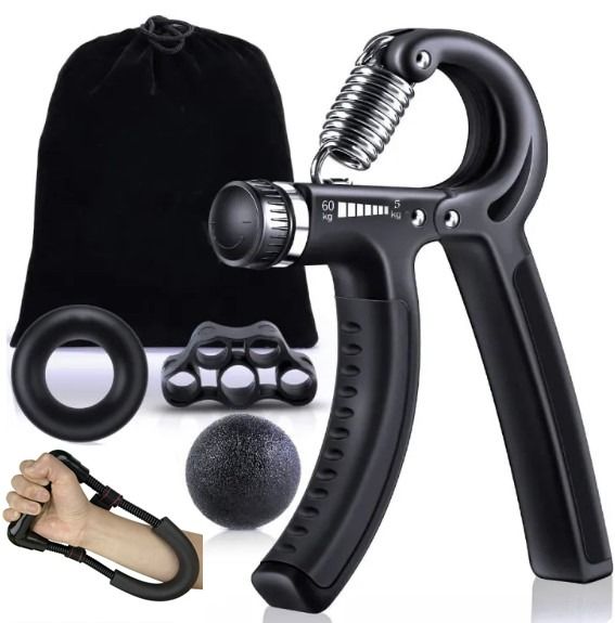 5 in 1 Set Grip Strength / Hand Grip Trainer / Forearm Strengthener Set ...