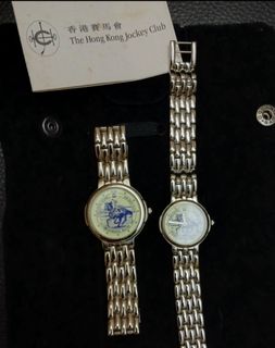 (絕版) 1997年 香港賽馬會 hkjc 國際賽 紀念情侶古董手錶64243555553283110