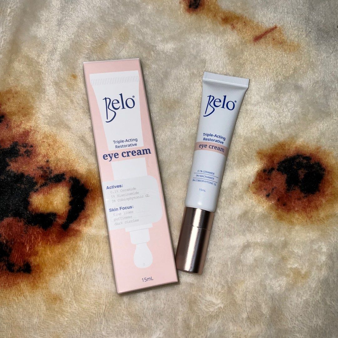 Belo Triple-Acting Restorative Eye Cream (Category: Face Care) located in Manila. Submitted by randomlyyoursph (Listing ID 1395903663, Image 2). Description: Reason for sale: Decluttering (in other word, madami na po me gamit, ayaw ko ma expired sila dahil tinatambak ko lang sila, gets?) THIS IS ORIGINAL, ORIGINAL TALAGA AS IN! SF NOT INCLUDED EXP: 2027 Info: A triple-acting restorative eye cream that fights signs of aging around the eye area. Wh
