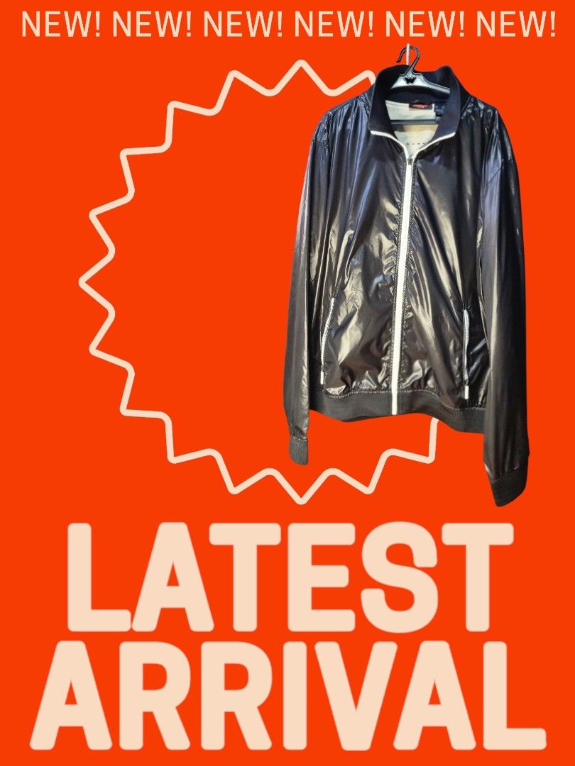 DKNY Active Black Shiny Jacket (Category: Activewear) located in Manila. Submitted by myno23lenel (Listing ID 1395840310, Image 2). Description: - Black glossy finish - White zipper and front pocket trim - Collar design - Ribbed cuffs and hem - Comfortable interior lining - for sale DKNY Active Jacket size XL -Dimes 28L,25W good as new -for only 700 -Loc.Fairview.