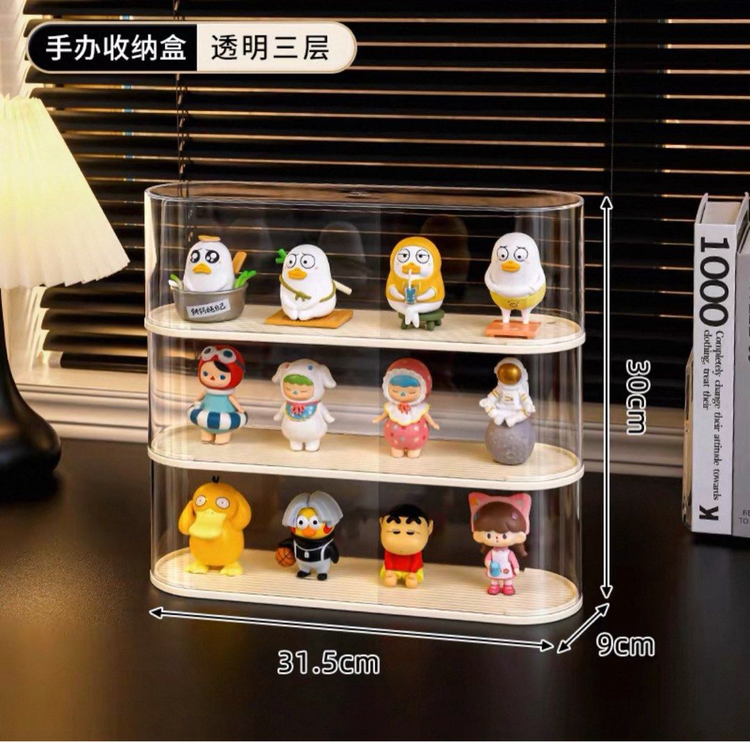 Blind Box Display Box Stackable (Category: Shelves, Cabinets & Racks) located in Singapore. Submitted by alohoho (Listing ID 1395856489, Image 2). Description: 3 Tier figurine display box Brand new not open from box before Stackable Can be place individually as well Selling as a set for $18.