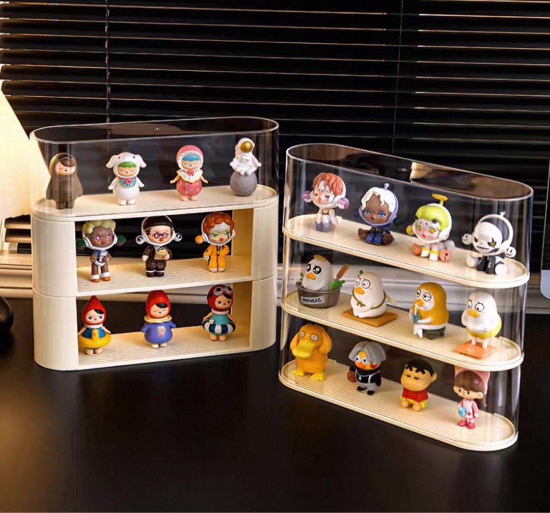 Blind Box Display Box Stackable (Category: Shelves, Cabinets & Racks) located in Singapore. Submitted by alohoho (Listing ID 1395856489, Image 3). Description: 3 Tier figurine display box Brand new not open from box before Stackable Can be place individually as well Selling as a set for $18.