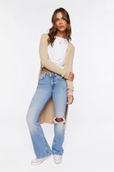 Forever 21 Ribbed Cardigan XS (Category: Coats, Jackets and Outerwear) located in Antipolo. Submitted by articlesbyeve (Listing ID 1395777248, Image 3). Description: - Forever 21 cardigan - Neutral beige color - Ribbed texture - Longline style - Button-down front - Long sleeves - Size: XS .