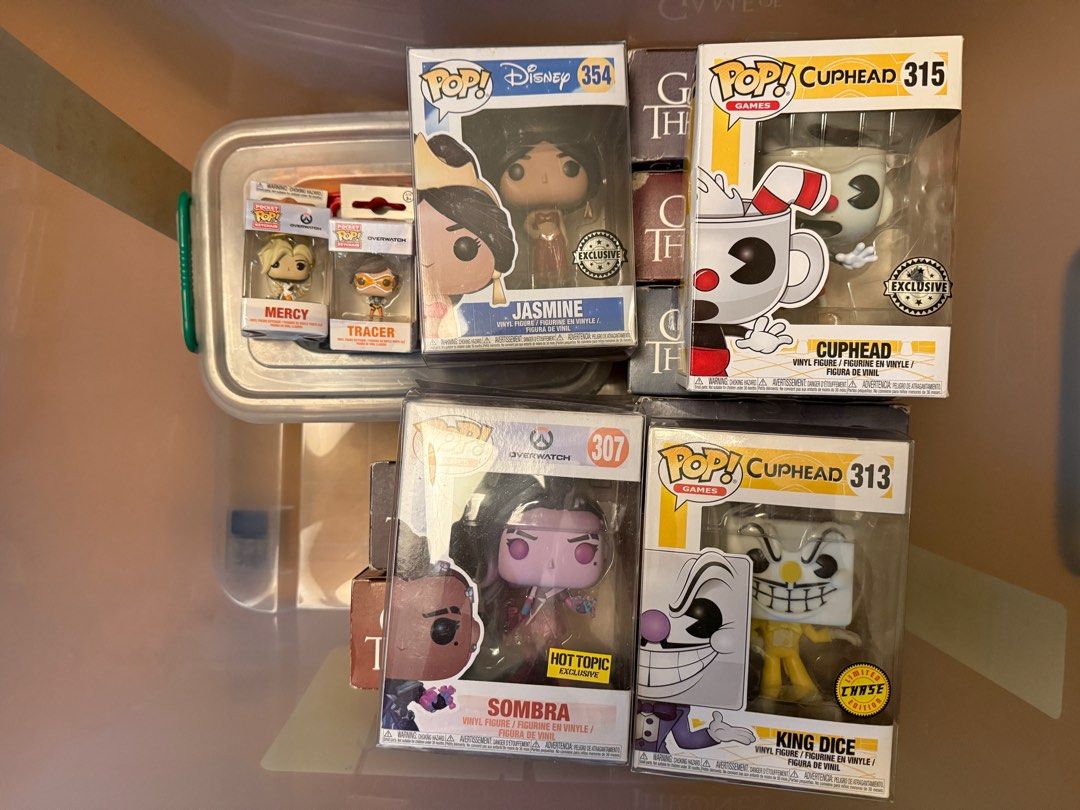 Funko Pop! Vinyl Figures Assorted Characters (Regular Show Adventure Time Disney Cuphead) (Category: Designer & Blind Box Toys) located in Manila. Submitted by 6urns (Listing ID 1395609076, Image 3). Description: Selling all funkos you see in the picture as a set! see other pictures for everything. Boxed and unboxed! - Funko Pop! vinyl figure collection. - Features characters from Adventure Time, Regular Show, Overwatch, My Little Pony, Disney, a