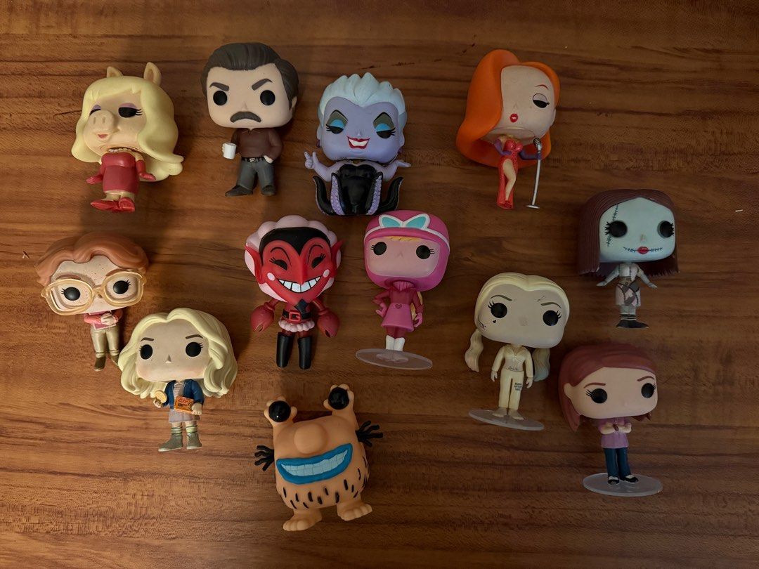 Funko Pop! Vinyl Figures Assorted Characters (Regular Show Adventure Time Disney Cuphead) (Category: Designer & Blind Box Toys) located in Manila. Submitted by 6urns (Listing ID 1395609076, Image 2). Description: Selling all funkos you see in the picture as a set! see other pictures for everything. Boxed and unboxed! - Funko Pop! vinyl figure collection. - Features characters from Adventure Time, Regular Show, Overwatch, My Little Pony, Disney, a