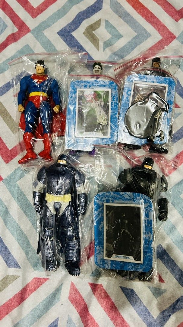 Mcfarlane The Dark Knight Returns Set of 5 (Category: Figurines & Statues) located in Mandaluyong City. Submitted by alyasbatman (Listing ID 1395802760, Image 1). Description: For Sale: Mcfarlane TDKR Set Sale MCF The Dark Knight Returns Set ✅️Batman ✅️Supes ✅️Joker ✅️Armored Batman (Grey) ✅️Armored Batman (Blue) Price: 4000.00 Condition: Brand New, Loose, Got rid of the boxes to save space never displayed nor played with. RFS: Extra, Declutterin