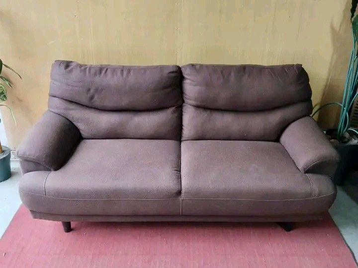 Nitori 3-Seater Sofa (Category: Sofas) located in Quezon City. Submitted by matetdevis13 (Listing ID 1395924308, Image 2). Description: Nitori 3-Seater Sofa 70"L x 32"W x 15"SH Php 9,500 Fabric seat In good condition.