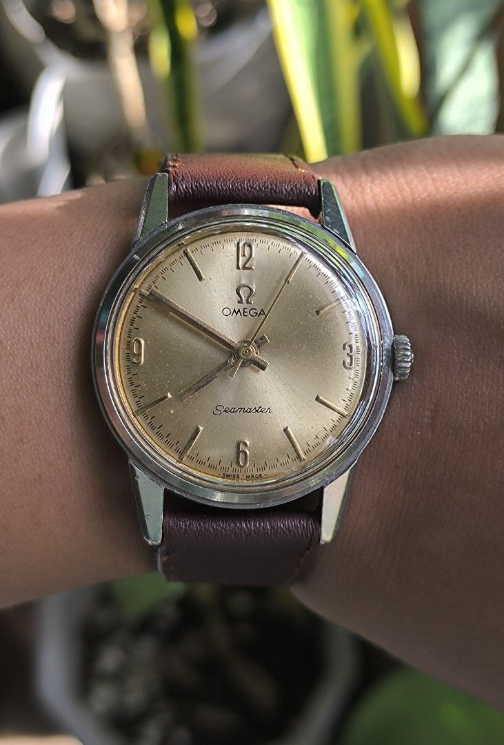 Omega Seamaster (Category: Men's Watches) located in Taguig. Submitted by j_watches007 (Listing ID 1395866984, Image 1). Description: Authentic Secondhand ⌚ Vintage Used Watch Omega Seamaster Swiss Made Gold-colored dial Silver-colored case Omega logo on crown Swiss made Visible movement 286 Replacement Strap Buckle ' Watch Only ' DISCLAIMER: IT'S USED WATCHES EXPECT OF SOME SCRATCHES/SIGNS OF USAGE & PLEASE MANAGE YOUR EXPECTATIONS. THANKYOU. PS