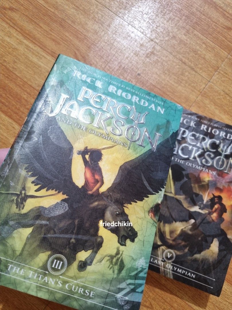 Percy Jackson & The Olympians Book 3 & 5 (Category: Storybooks) located in Angeles City. Submitted by friedchikin (Listing ID 1395816303, Image 2). Description: 🔱 Percy Jackson and The Olympians Php 120 each book, Php 200 if getting both books - Book 3 - Book 5 ⭐️ Condition: • Covered with adhesive cover (as seen in picture) • Has a silver sticker for dry seal (not stamped) • Has my name (blurred part) on Book 5's cover • Spine still in good con