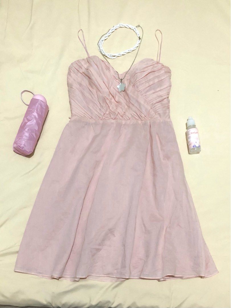 Pink Cocktail Dress (Category: Dresses) located in Quezon City. Submitted by boojoobee (Listing ID 1395916619, Image 2). Description: Small to medium - Light pink cocktail dress - Sweetheart neckline - Flowing skirt - Pleated bodice - Ideal for special occasions.