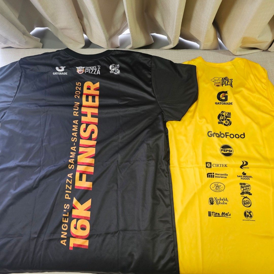 Sama-Sama Run 2025 Running Shirts (Category: Activewear) located in Mandaluyong City. Submitted by cleanhouse.ph (Listing ID 1395824846, Image 2). Description: - Official running shirt from the Sama-Sama Run 2025. - Features event and sponsors' logos. - Available colors: Yellow and Black. - Black shirt is for 16K finishers. - Sleeveless design. - Made by Gatorade..
