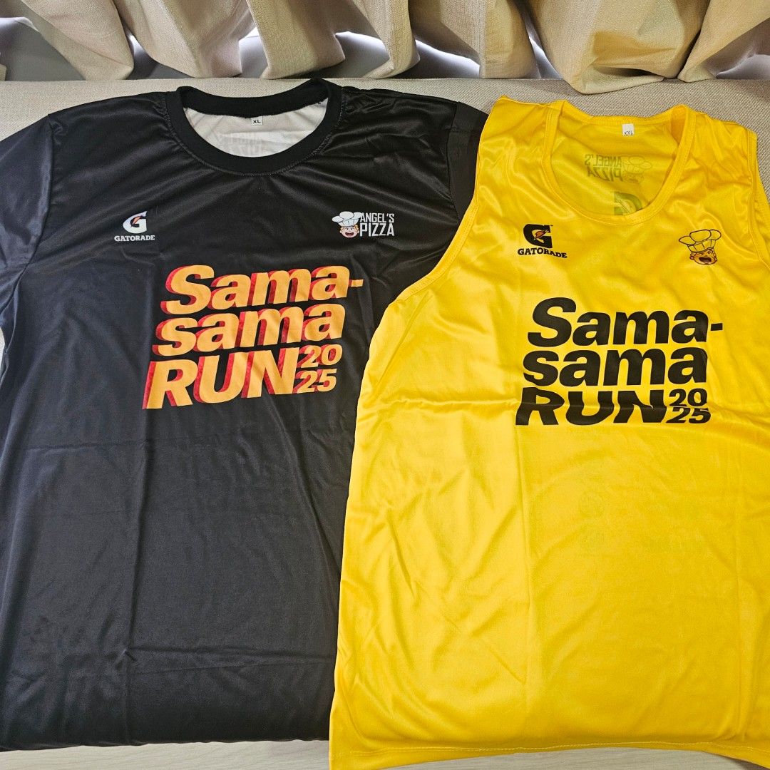 Sama-Sama Run 2025 Running Shirts (Category: Activewear) located in Mandaluyong City. Submitted by cleanhouse.ph (Listing ID 1395824846, Image 1). Description: - Official running shirt from the Sama-Sama Run 2025. - Features event and sponsors' logos. - Available colors: Yellow and Black. - Black shirt is for 16K finishers. - Sleeveless design. - Made by Gatorade..