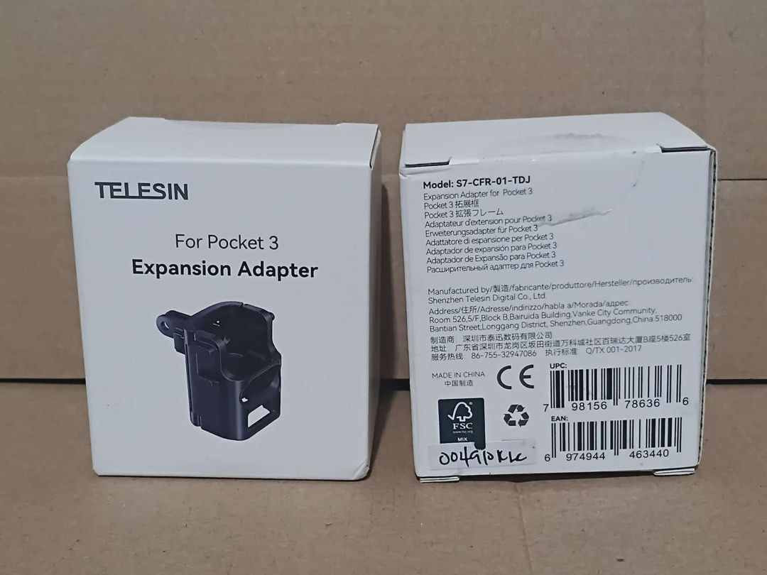 TELESIN Expansion Frame Case Quick-Release Adapter for DJI Osmo Pocket 3 (Category: Everything Else Others) located in Manila. Submitted by mxrx_ (Listing ID 1395856135, Image 1). Description: - TELESIN Expansion Adapter for Pocket 3 - Color: Black - Model: S7-CFR-01-TDJ - Enables attachment of extra accessories - Package includes the adapter - Manufactured by Shenzhen Telesin Digital Co., Ltd. - Made in China.