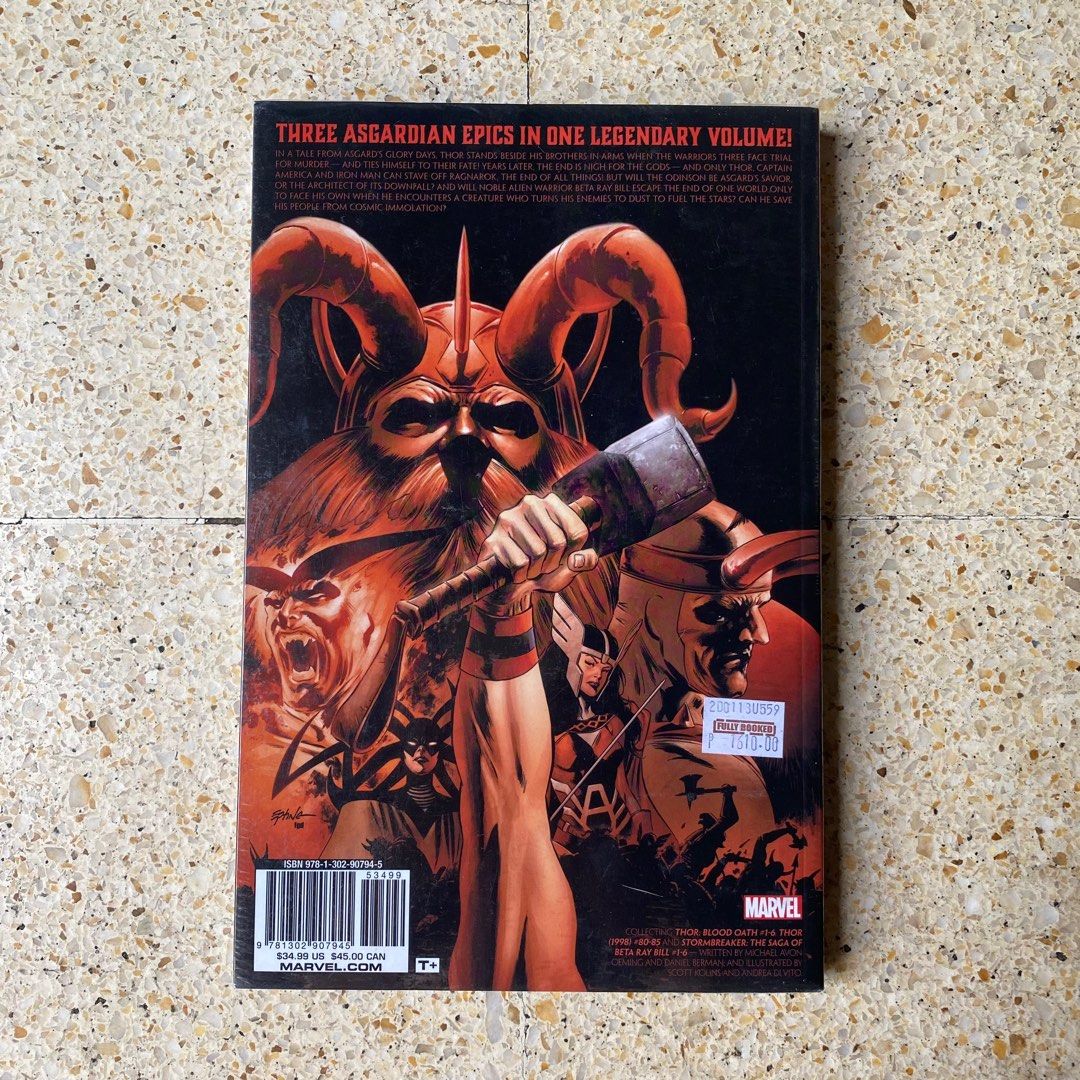 Thor Ragnaroks Comic Book (Category: Comics & Manga) located in Quezon City. Submitted by troyong (Listing ID 1395807297, Image 2). Description: - Marvel Thor Ragnarok comic book. - Contains three Asgardian epics. - Cover art features Thor and other characters. - Back of the book includes additional artwork and information..