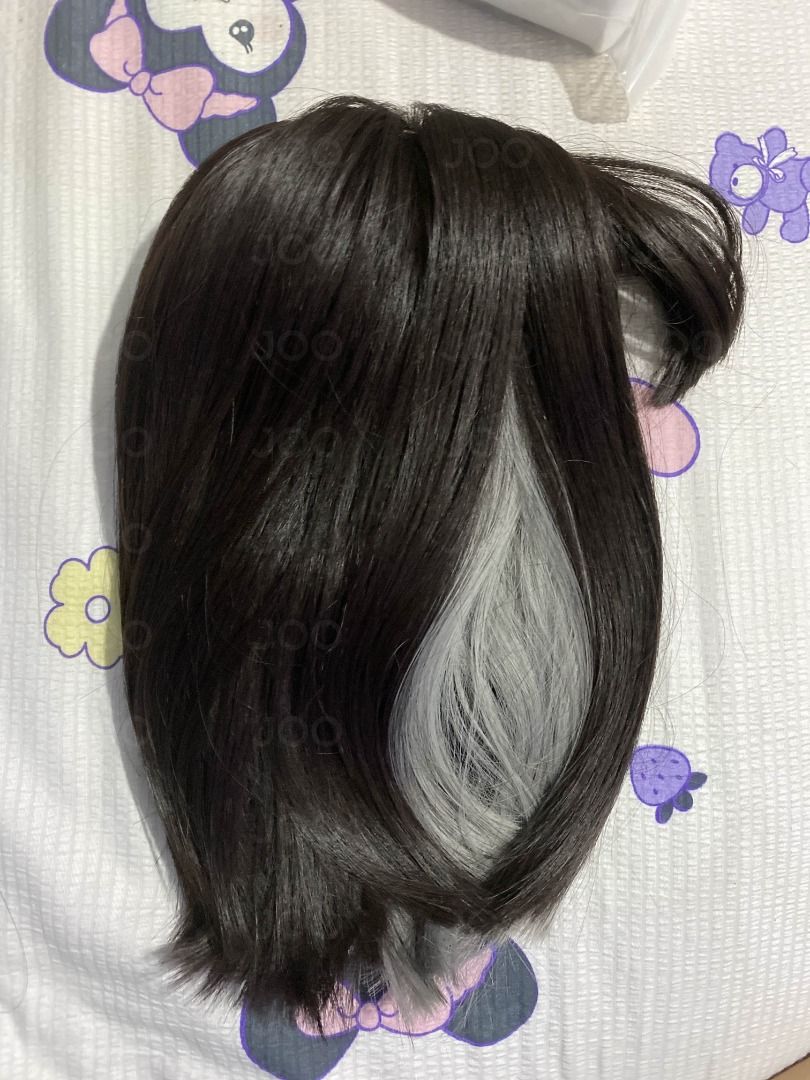 Two-Tone Bob Wig / Peekaboo style Wig (Category: Hair Accessories) located in Dumaguete. Submitted by joobydoobydoo (Listing ID 1395924330, Image 1). Description: - Two-tone design: dark base with silver streak - Bob cut with middle part and full bangs - Has fake scalp - Never used, never cut, basically brand new. Only used to try on. RFS: Bought it for daily use but never got to use it. I'm from the Visayas, buyer will shoulder the shipping fee.