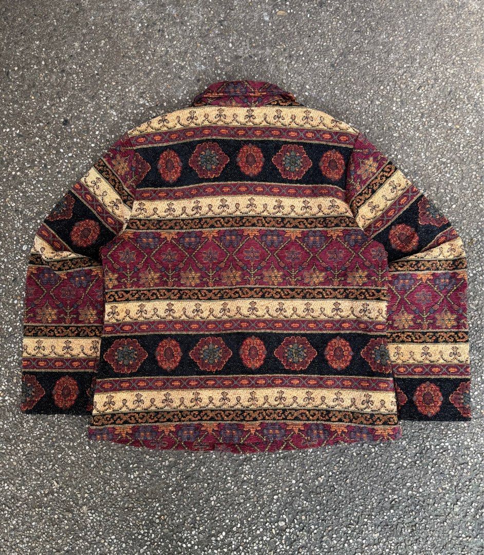 Vintage Carol Anderson Tapestry Jacket (Category: Coats, Jackets and Outerwear) located in Quezon City. Submitted by though.bare (Listing ID 1395806303, Image 2). Description: Fits on M-L for Men In good condition, no major issues. Width : 22" Length : 25" Sleeve : 23.5" Shoulder : 17" Listings not marked sold/reserved are available for purchase Feel free to send me a DM for inquiries! Payment thru GCash/Maya only These are preloved/used items, m