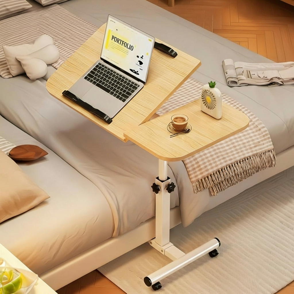 Adjustable Laptop Study Side Table | Rolling Laptop Computer Side Table ...