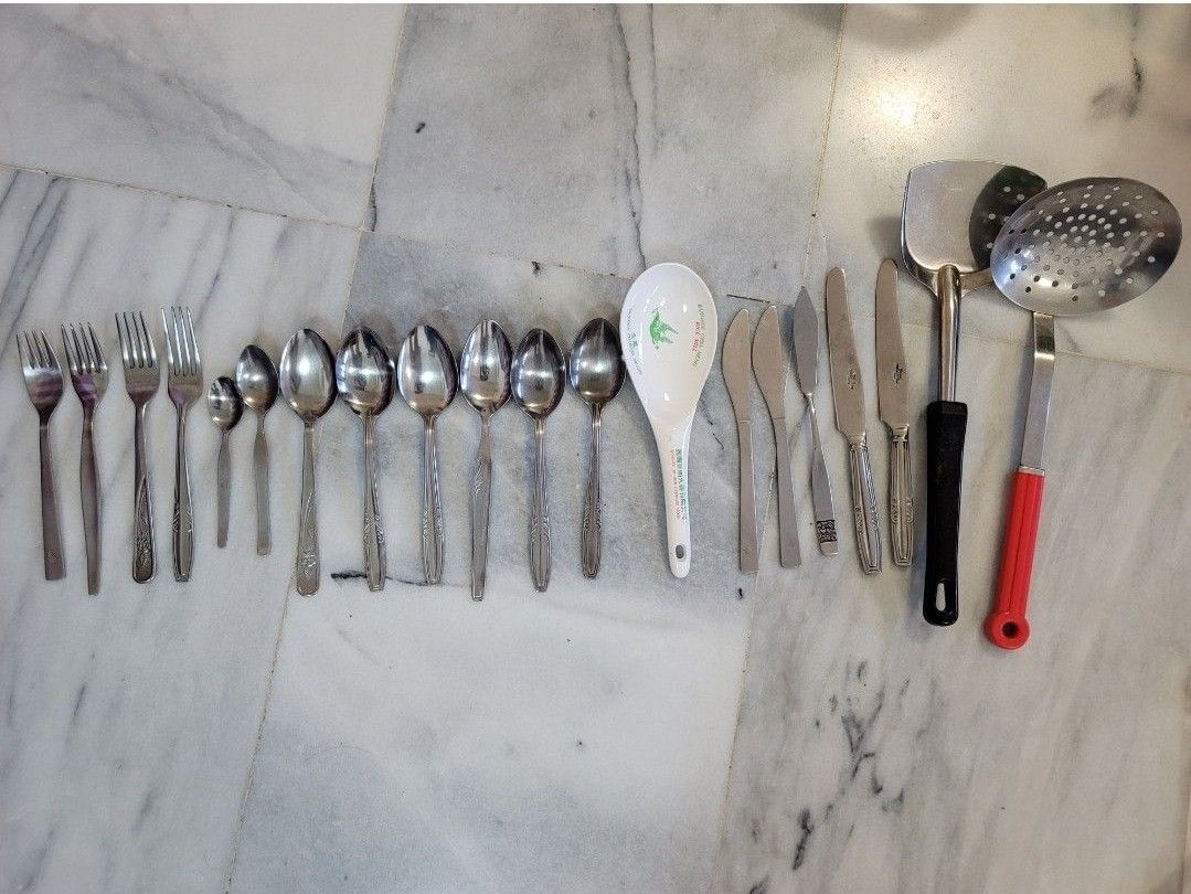 Wooden Cutlery Set - 6 Piece Reusable Utensils With Cotton Bag For Travel & Picnics