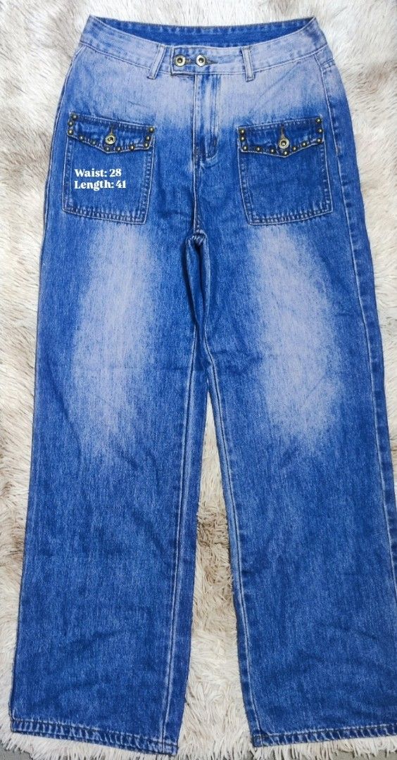 Black Wide Leg Jeans (Category: Jeans) located in Quezon City. Submitted by declutterbyck (Listing ID 1397534575, Image 2). Description: ₱69 each, sizes are in each pictures!! COD via SPX 💗.