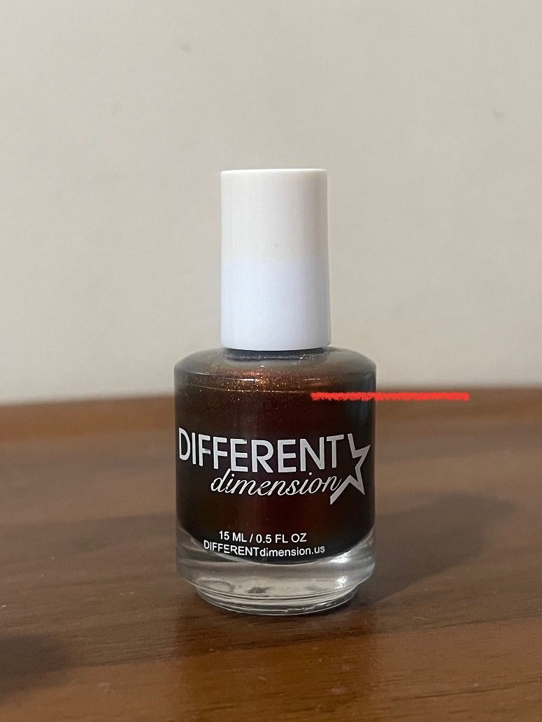 Different Dimension in Fireball (Category: Hands & Nails) located in San Pedro. Submitted by cherelune (Listing ID 1397468047, Image 1). Description: 15ml, almost full Different Dimension indie nail polish in Fireball Fireball is a multichrome polish that shifts from brick red to copper to gold and back again. Opaque in 2 to 3 coats. See fill line in photo for remaining amount. .