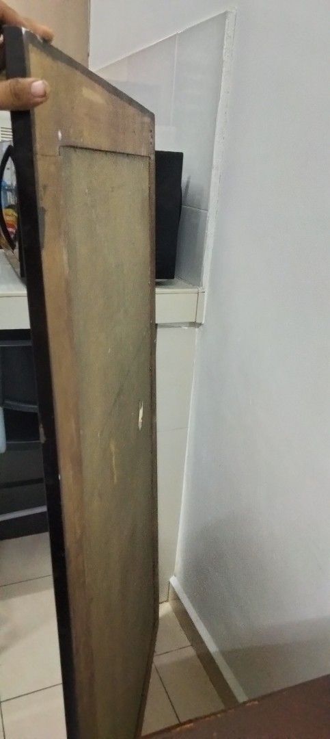 Large Rectangular Mirror with Dark Frame (Category: Mirrors) located in Jasin. Submitted by kaze_bundle (Listing ID 1397554779, Image 3). Description: - Large rectangular mirror - Dark brown frame with textured design - Suitable for wall mounting - Ideal for living rooms, bedrooms, or hallways -negotiatable.