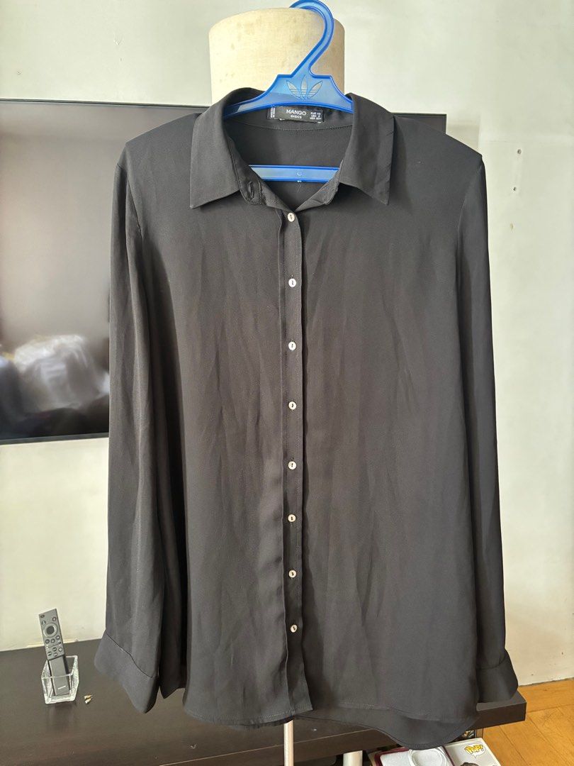 Mango Button Down (Category: Blouses) located in Mandaluyong City. Submitted by travelholic89 (Listing ID 1397434991, Image 1). Description: Mango Sheer Button Down Size on tag: XS Can fit up to MEDIUM since it’s oversized Php 200 + SF.