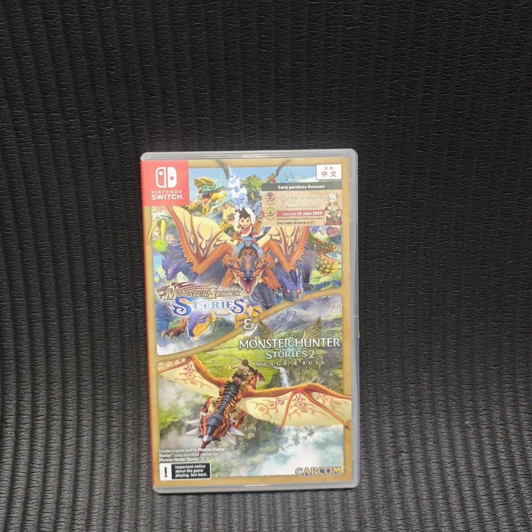 Monster Hunter Stories (Used Code) (Category: Nintendo) located in Quezon City. Submitted by shopme_gadget30 (Listing ID 1397509499, Image 1). Description: kindly read the details first for sale fixed price good Condition tested and working With case and game card compatible to Nintendo switch cht region (with English) used code already Shoopppppeee —,✅ can check out pm for the linnnkkk (If shoopppee check out, price is higher because of shoopppp