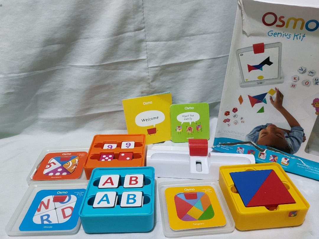 Osmo Genius Kit for Apple iPad (Category: iPad) located in Paranaque City. Submitted by ca.firstonlinebiz (Listing ID 1397483220, Image 1). Description: Preloved Osmo Genius Kit for Apple iPad works with: iPad 2-5, iPad Air, iPad Mini & iPad Mini Retina, 9.7inch iPad Pro Damage Box Missing 5tiles on Number but 1 set is complete Loc. Greenheights Parañaque Shipping via Lalamove or J&T Express Payment thru Gcash Maya or BPI .