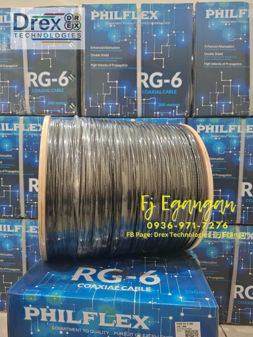 PHILFLEX RG6 Coaxial Cable 300M- Black (Category: Cables & Adaptors) located in Pasig City. Submitted by fjEgangan (Listing ID 1397448548, Image 2). Description: PHILFLEX RG6 Coaxial Cable 300M- Black 💯 Brand New We also have: 🔸️ Fiber Optic Cables and Accessories 🔸️ Data Cabinet / Network Cabinet / IDF 🔸️ Utp / Ftp /Sftp Cables 🔸️ Access Point, Switches and Routers (Tp-Link / Dahua / Hikvision / Ubiquiti / Mikrotik) 🔸️ CCTV ( Dahua / Hikvi