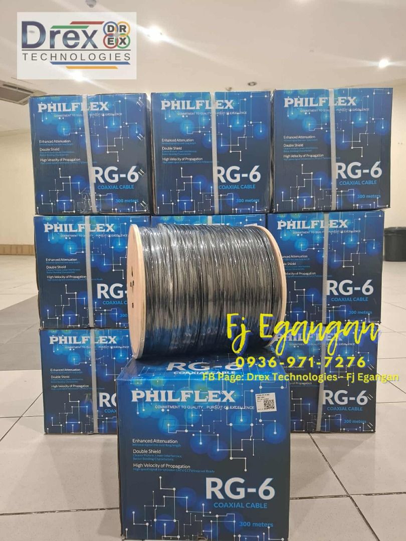 PHILFLEX RG6 Coaxial Cable 300M- Black (Category: Cables & Adaptors) located in Pasig City. Submitted by fjEgangan (Listing ID 1397448548, Image 1). Description: PHILFLEX RG6 Coaxial Cable 300M- Black 💯 Brand New We also have: 🔸️ Fiber Optic Cables and Accessories 🔸️ Data Cabinet / Network Cabinet / IDF 🔸️ Utp / Ftp /Sftp Cables 🔸️ Access Point, Switches and Routers (Tp-Link / Dahua / Hikvision / Ubiquiti / Mikrotik) 🔸️ CCTV ( Dahua / Hikvi